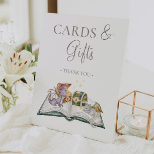 Boho Storybook Dragon赤ちゃんシャワーカードとギフト 台座サイン