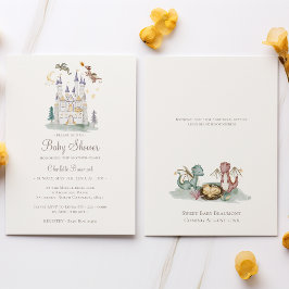 Boho Storybook Dragon 男女兼用 Baby Shour 招待状