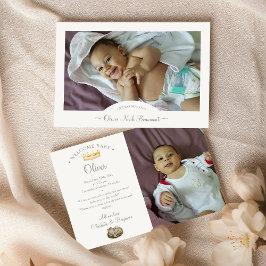 Boho Storybook Dragon 2枚の写真誕生のお知らせ 案内状