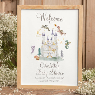Boho Storybook Dragon Baby Showerへようこそ ポスター