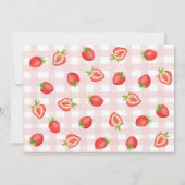 Boho Strawberry First 1st Birthday写真 招待状 (裏面)