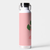 Boho Strawberry Fruit Pink Personalized Name ウォーターボトル (正面)