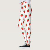 Boho Strawberry Leggings - Custom Berry Print Gift レギンス (左)
