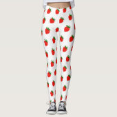 Boho Strawberry Leggings - Custom Berry Print Gift レギンス (正面)