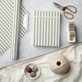 Boho Stripe Striped Neutral Minimalist Beige Sage ラッピングペーパー