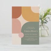 Boho Stripes Birthday Bash – Mint & Orange 招待状 (スタンド正面)