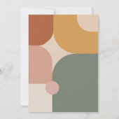 Boho Stripes Birthday Bash – Mint & Orange 招待状 (裏面)