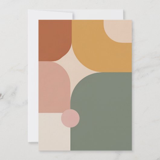 Boho Stripes Birthday Bash – Mint & Orange 招待状 (裏面)