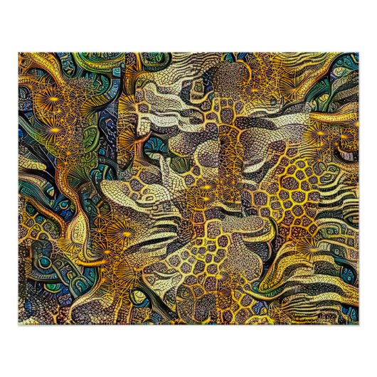 Boho Style Abstract Art Poster ポスター (正面)