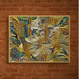 Boho Style Abstract Art Poster ポスター