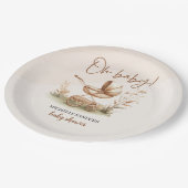 Boho Style Baby stroller neutral baby shower ペーパープレート (アングル)