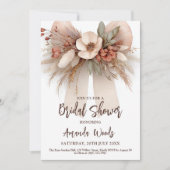 Boho style floral bridal shower card 招待状 (正面)