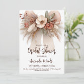 Boho style floral bridal shower card 招待状 (スタンド正面)