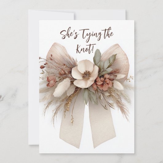 Boho style floral bridal shower card 招待状 (裏面)