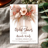 Boho style floral bridal shower card 招待状