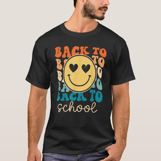 Boho Style Groovy Smile Back to School Tシャツ (正面)