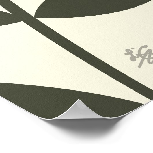 Boho Style Leaf Abstract ポスター (角)