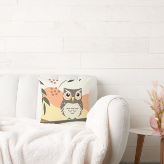 Boho Style Owl Design Pillow クッション