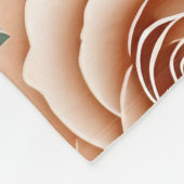 Boho Style Roses In Pastel Orange And Sage Green  フリースブランケット (角)