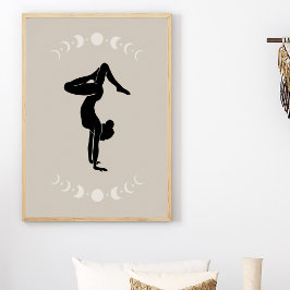 Boho Style Yoga Pose Art ポスター