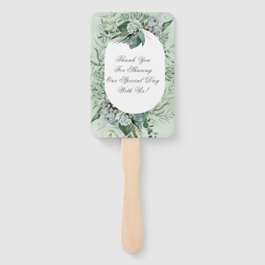 Boho Succulent Greenery結婚's Thank You ハンドファン (裏面)