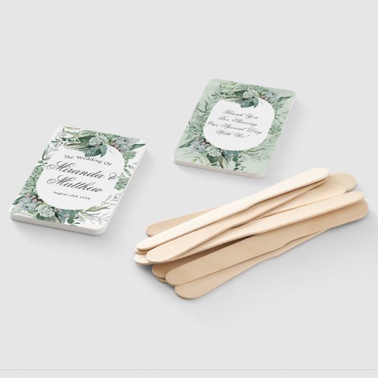 Boho Succulent Greenery結婚's Thank You ハンドファン (組立なし)