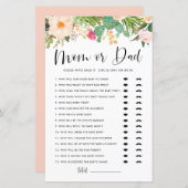 Boho Succulents誰がママまたはパパシャワーゲームを推測 (正面/裏面)