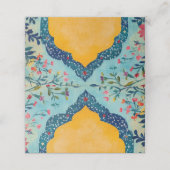 Boho Summer Blue Floral プレイスカード (外部開封)