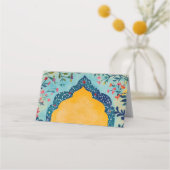 Boho Summer Blue Floral プレイスカード (裏面)