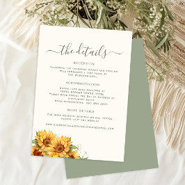 Boho summer floral garden wedding guest details エンクロージャーカード