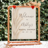 Boho summer pampas grass bridal shower welcome ポスター