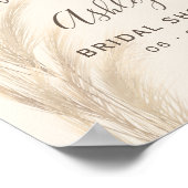 Boho summer pampas grass bridal shower welcome ポスター (角)