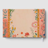Boho Summer Pink Floral Wedding ゲストブック (裏面)