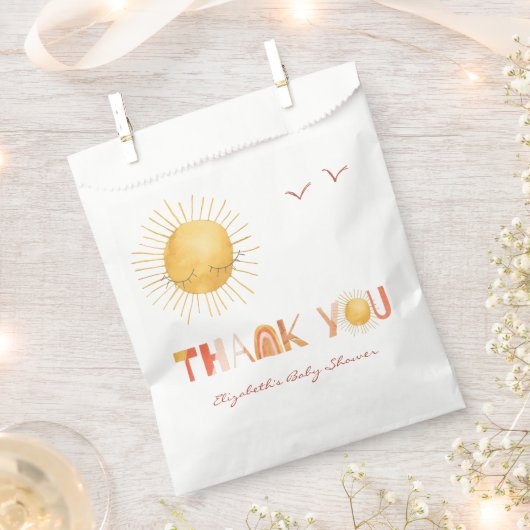 Boho Summer Thank You 陽の光 |  フェイバーバッグ (クリップ留めされた状態)