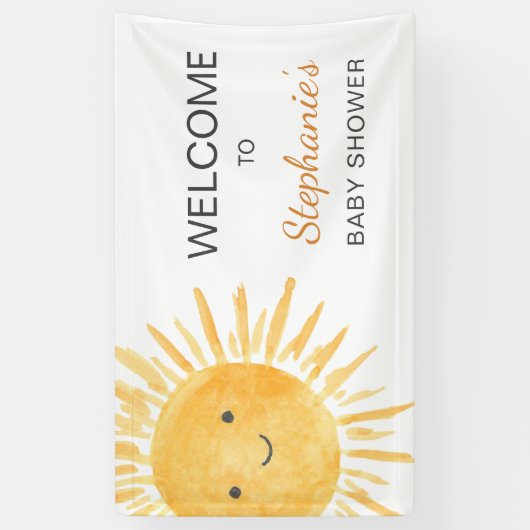 Boho Sunジェンダーニュートラル赤ちゃんシャワーへようこそ 横断幕 (縦)