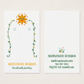 BOHO SUNフラワーズイヤリングジュエリーディスプレイカード (正面&裏面)