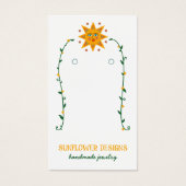 BOHO SUNフラワーズイヤリングジュエリーディスプレイカード (正面)