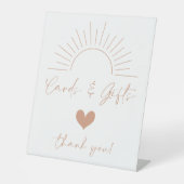 Boho Sunベビーシャワーカードとギフト 台座サイン (正面)