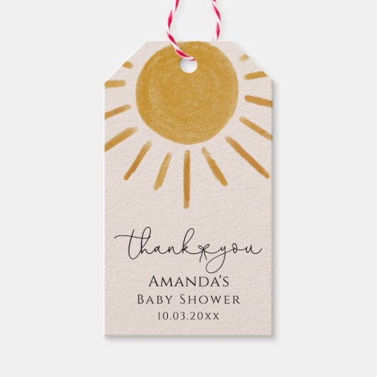 Boho Sunベビーシャワー ギフトタグ (正面)