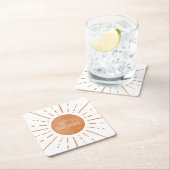 Boho Sunベビーシャワー スクエアペーパーコースター (インサイチュ)
