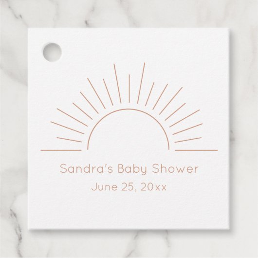 Boho Sunベビーシャワー フェイバータグ (正面)