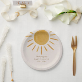 Boho Sunミニマリスト赤ちゃんシャワー ペーパープレート
