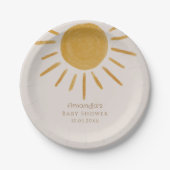 Boho Sunミニマリスト赤ちゃんシャワー ペーパープレート (正面)