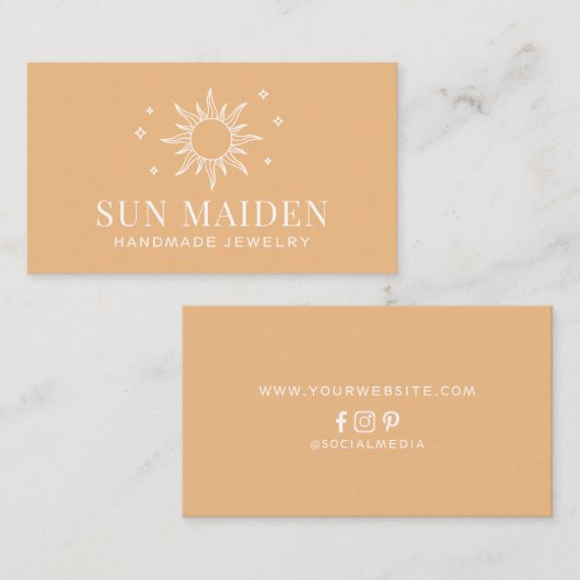 Boho Sunモダン名刺 名刺 (正面/裏面)