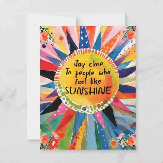 Boho Sun友情感動的グリーティングカード サンキューカード (正面)