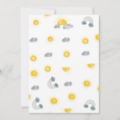 Boho Sun最初の旅のまわりに日最初の誕生日 招待状 (裏面)