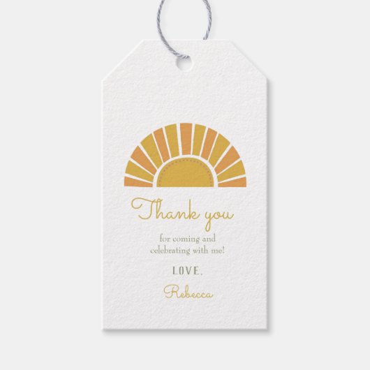 Boho Sun赤ちゃんカラフルシャワー ギフトタグ (正面)