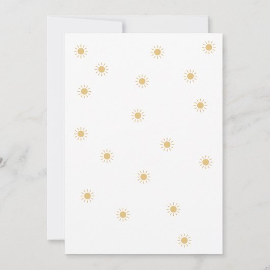 Boho Sun赤ちゃんシャワーに小さな弟 招待状 (裏面)