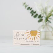 Boho Sun赤ちゃんシャワー数を推測 エンクロージャーカード (スタンド正面)