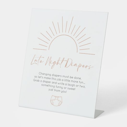 Boho Sun赤ちゃんシャワー深夜おむつ 台座サイン (正面)